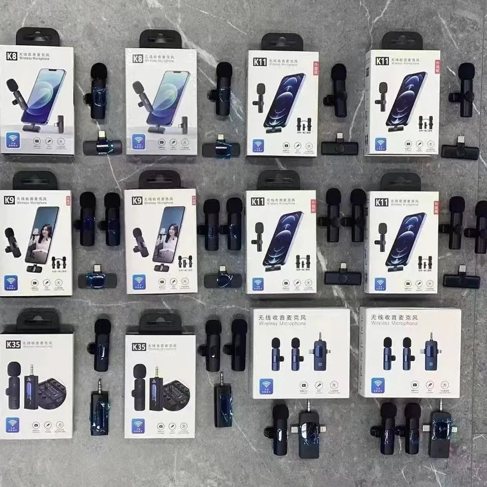 K-series collar clip microphone for wireless outdoor recording with multiple interface options.