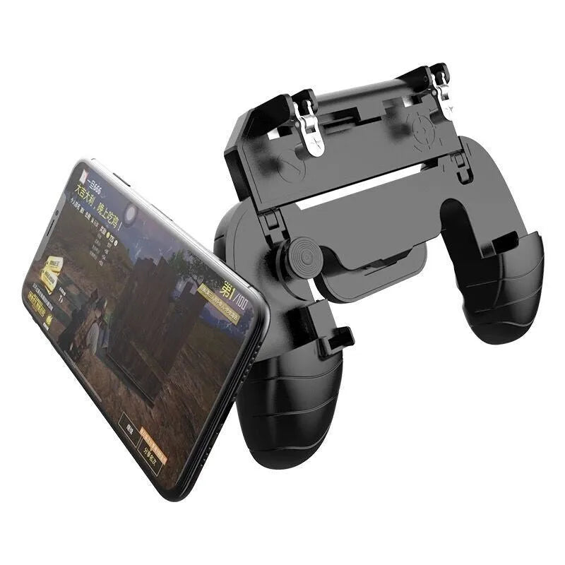 Multifunctional mobile game controller handle for smartphones in black, blue and white colour options