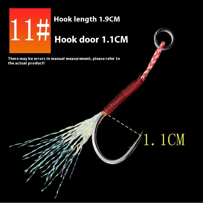 Bright wire iron plate single fishing hook for boat and sea fishing, shown in sizes No. 9 to No. 14.