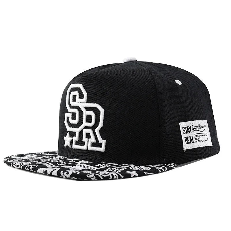 Cotton baseball hat with blank front panel for embroidery, adjustable strap, in SR White colour