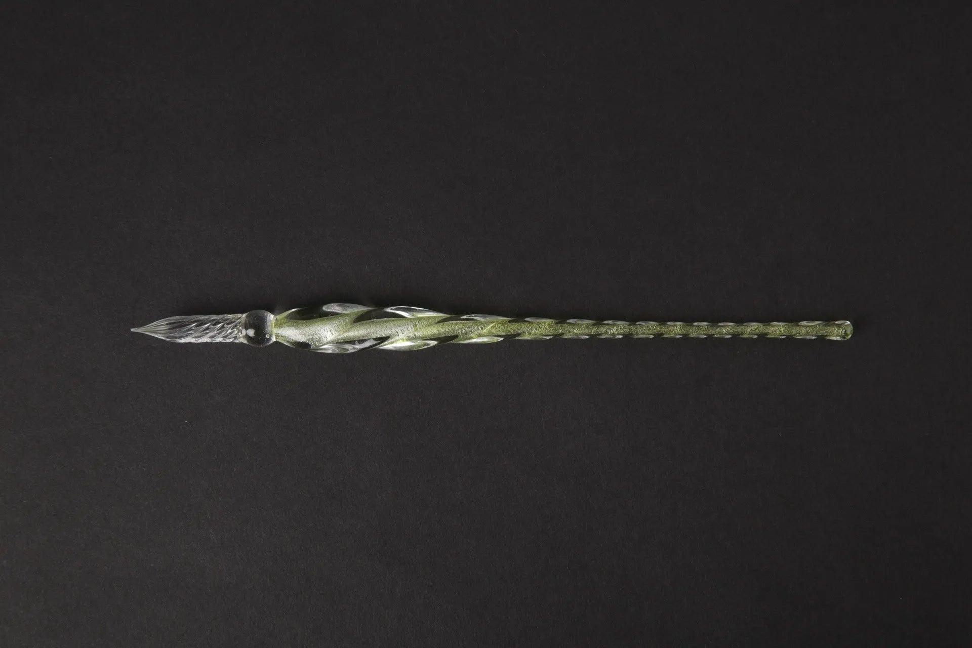 Glass crystal pen with coloured glaze dip art decoration in abstract modern design