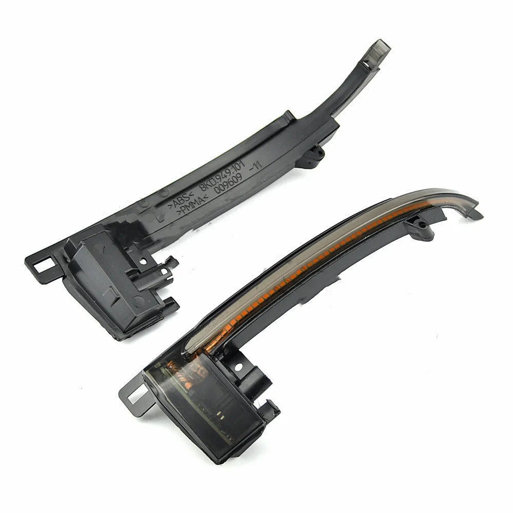 Audi B8 dynamic LED mirror turn signal in black or white finish