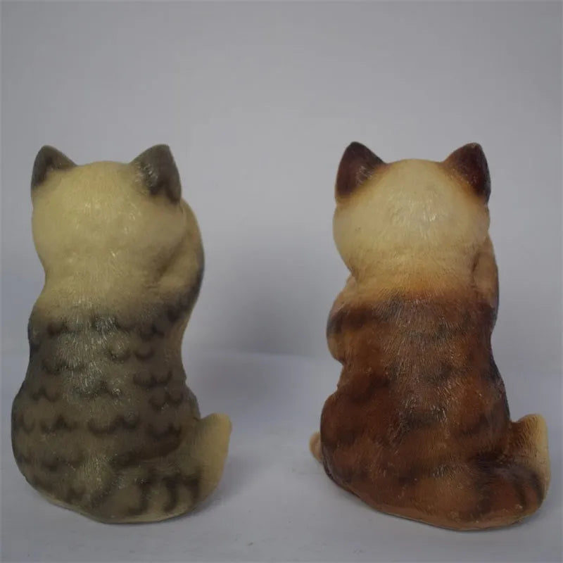 Brown cat-shaped solar lawn light for garden decoration and pathway illumination