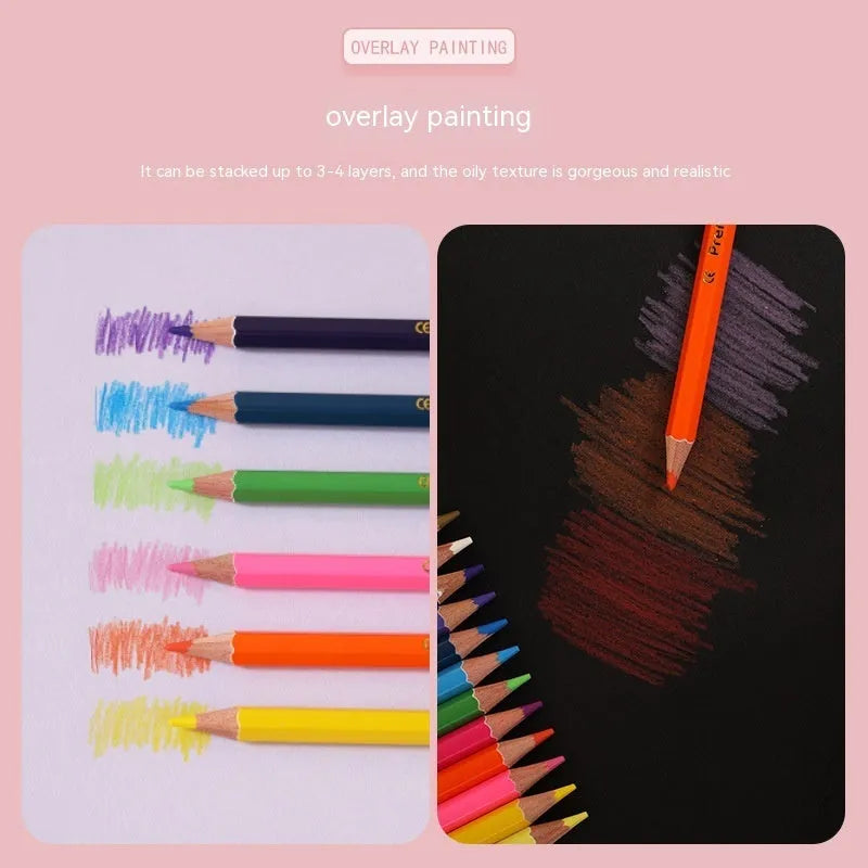 Wooden colour pencil set with double-headed design showing two colours on each pencil