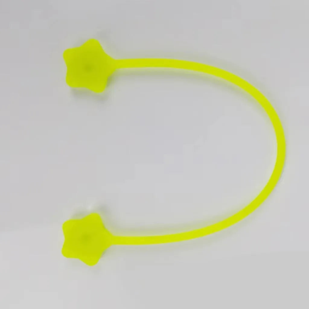 Silicone cable winder with magnet in assorted colours on a white background