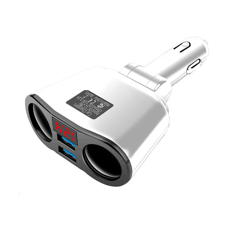 Car Bluetooth FM transmitter with cigarette lighter plug and multiple colour options
