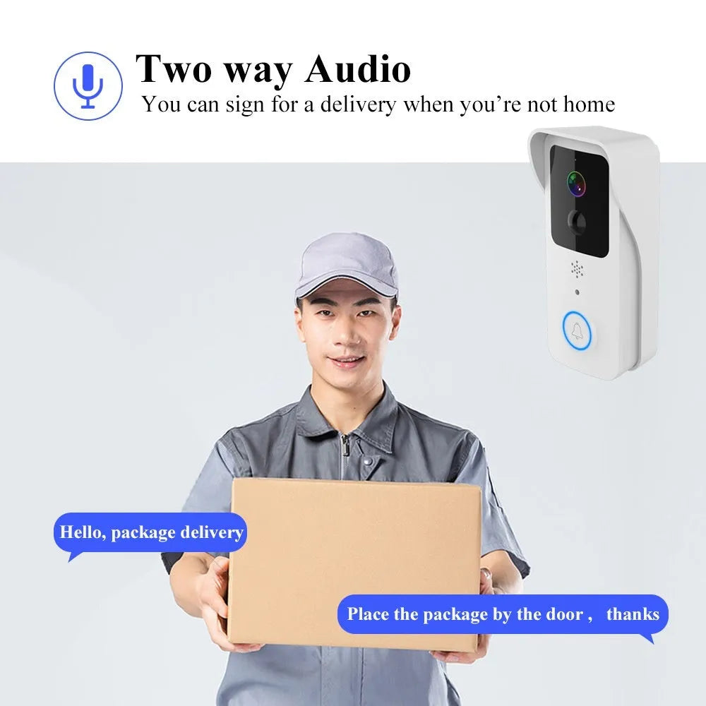 Smart waterproof visual doorbell with remote intercom HD video capability