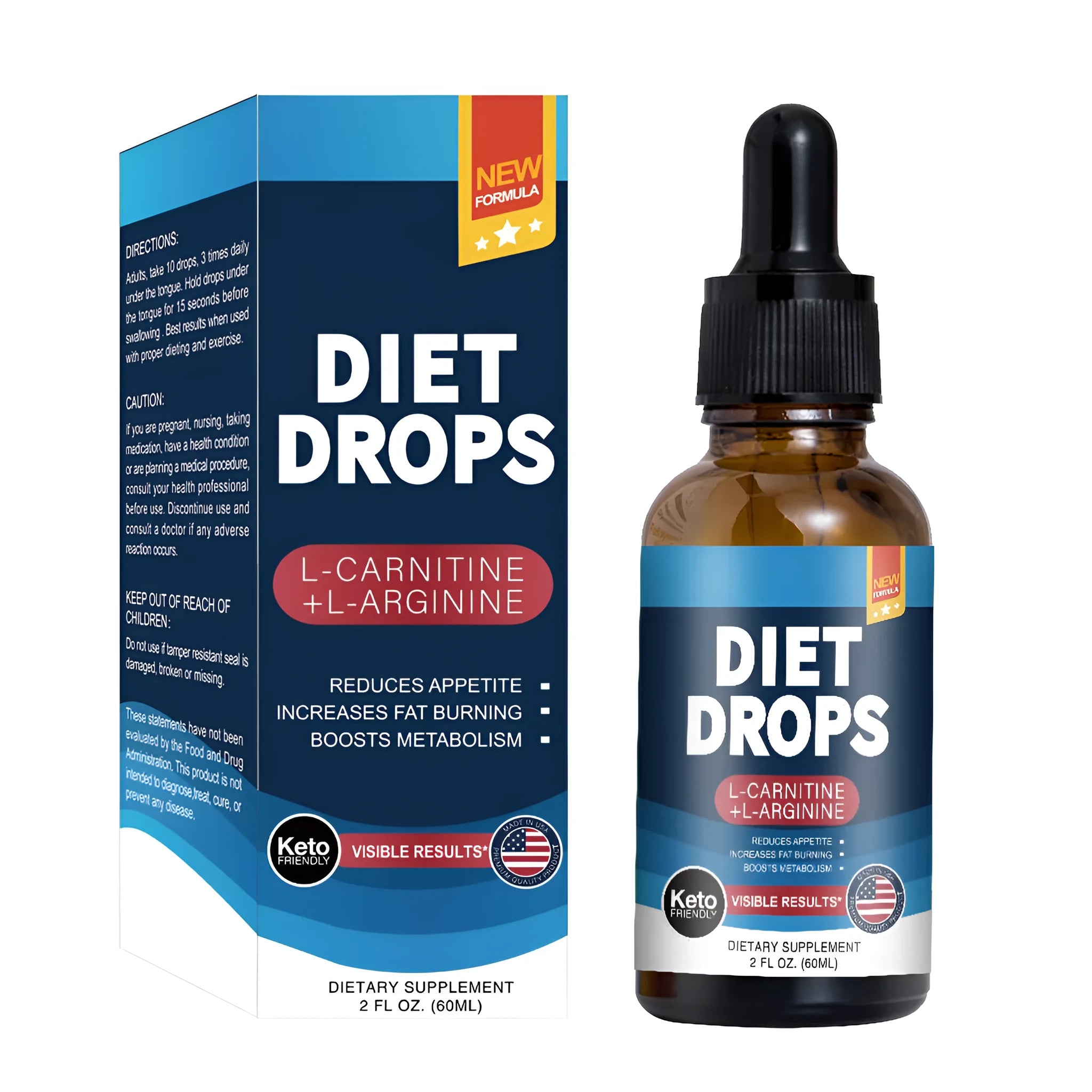 60ml ketone drops supplement bottle with dropper for ketogenic diet support