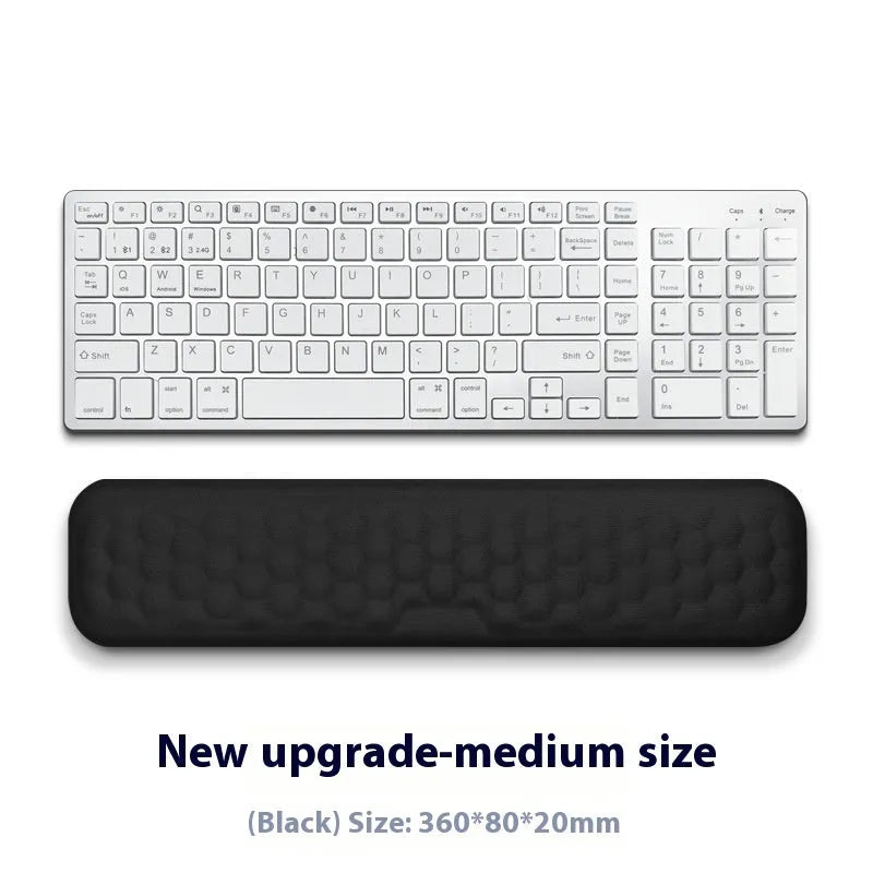 Memory foam computer wrist rest with silicone base in grey cloth cover style