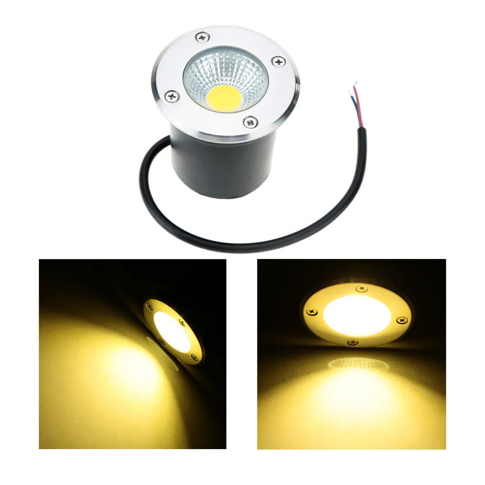 Round stainless steel LED COB underground light for garden and outdoor landscape lighting
