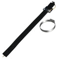 Black car electrostatic grounding belt with metal chain end, 370mm long, for saloon, SUV and van use.
