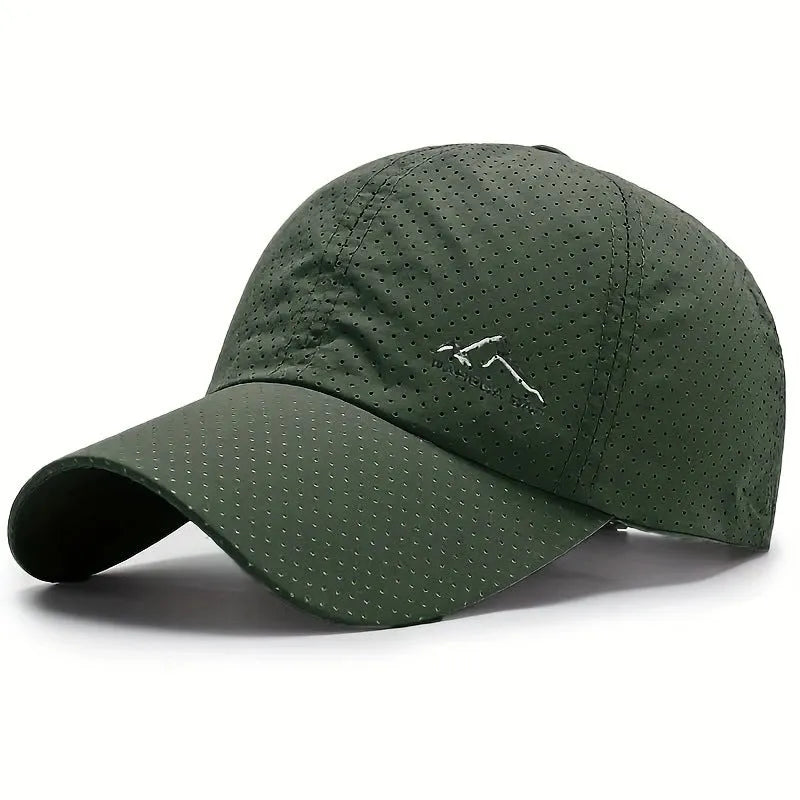 Korean-style adjustable baseball cap in Army Green colour on a neutral background.
