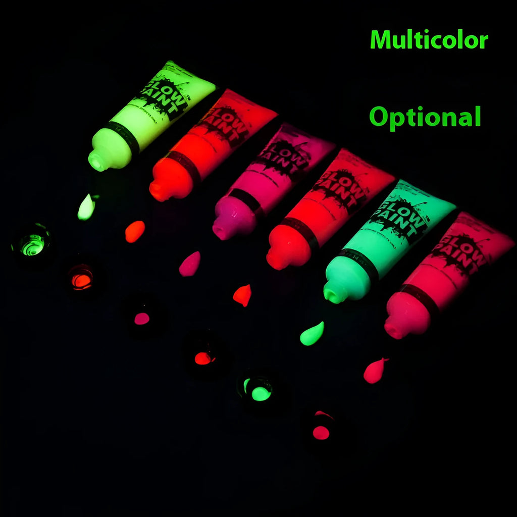 25ml plastic squeeze tube of neon face and body paint in a choice of six colours