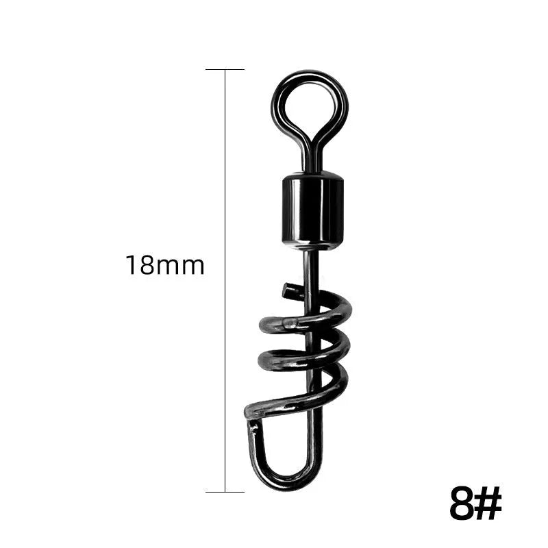 Stainless steel fishing swivel connector with 8-shaped ring design in various sizes