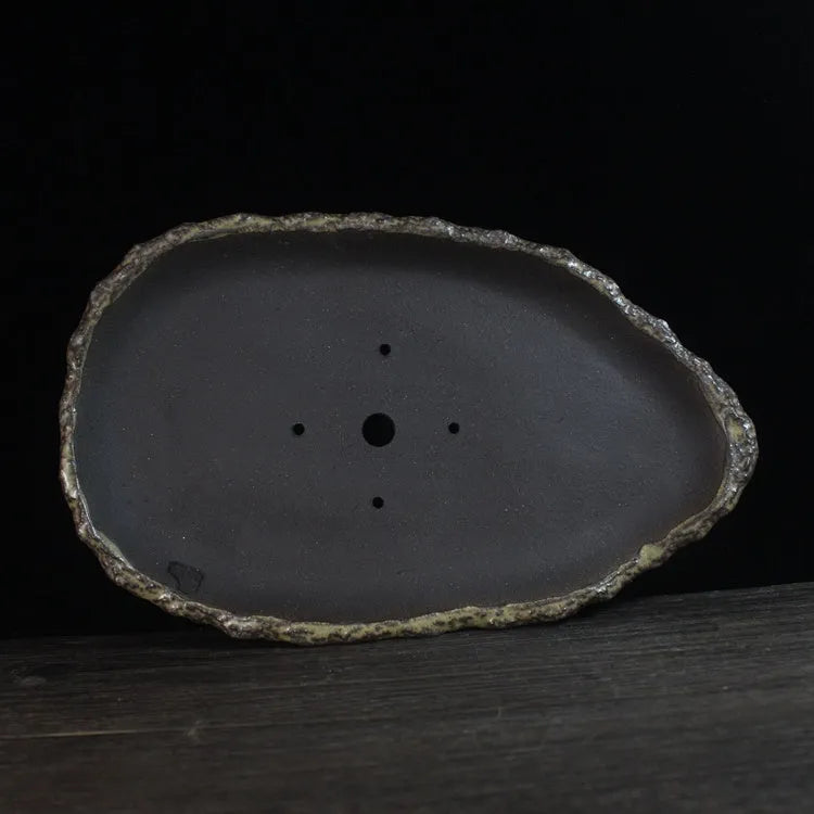 Handmade purple clay flowerpot showing colour style options and drainage hole choices for indoor plants.