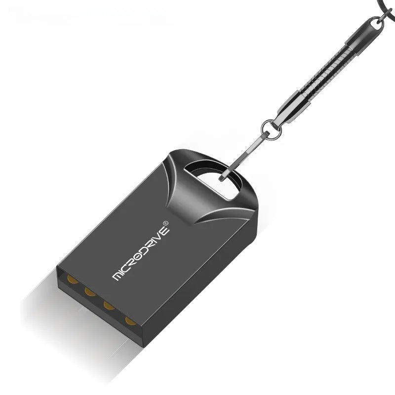 Mini metal USB flash drive in black or silver measuring 23x12x8mm with capacities from 4GB to 128GB