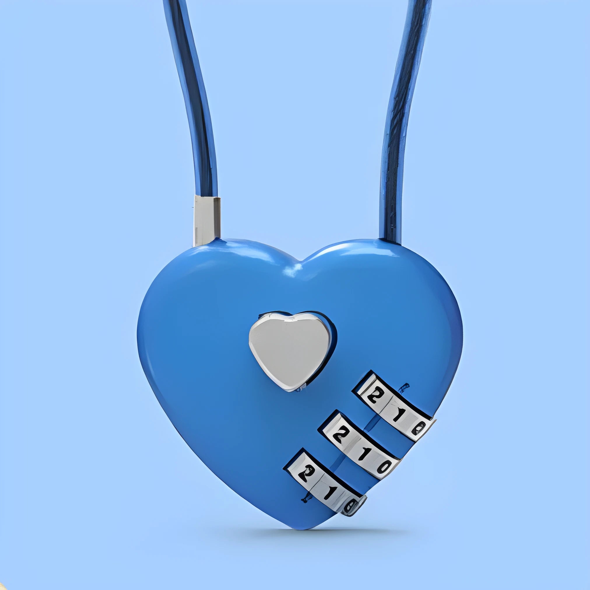 Peach heart shaped wire rope lock for bicycle helmets in various colours and steel cable lengths