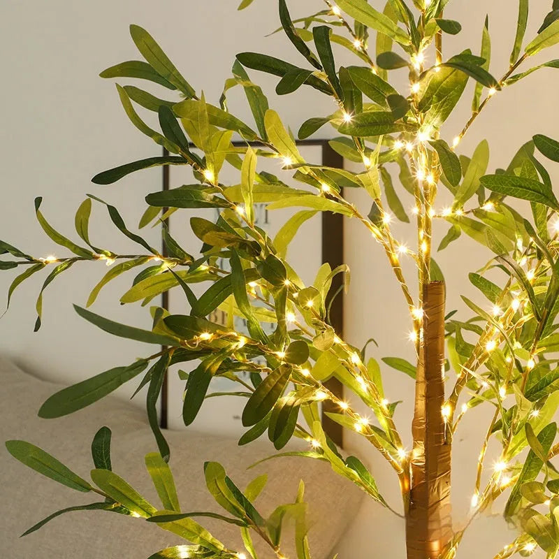1.8 metre tall artificial olive tree lamp with 210 warm lights for outdoor courtyard decoration