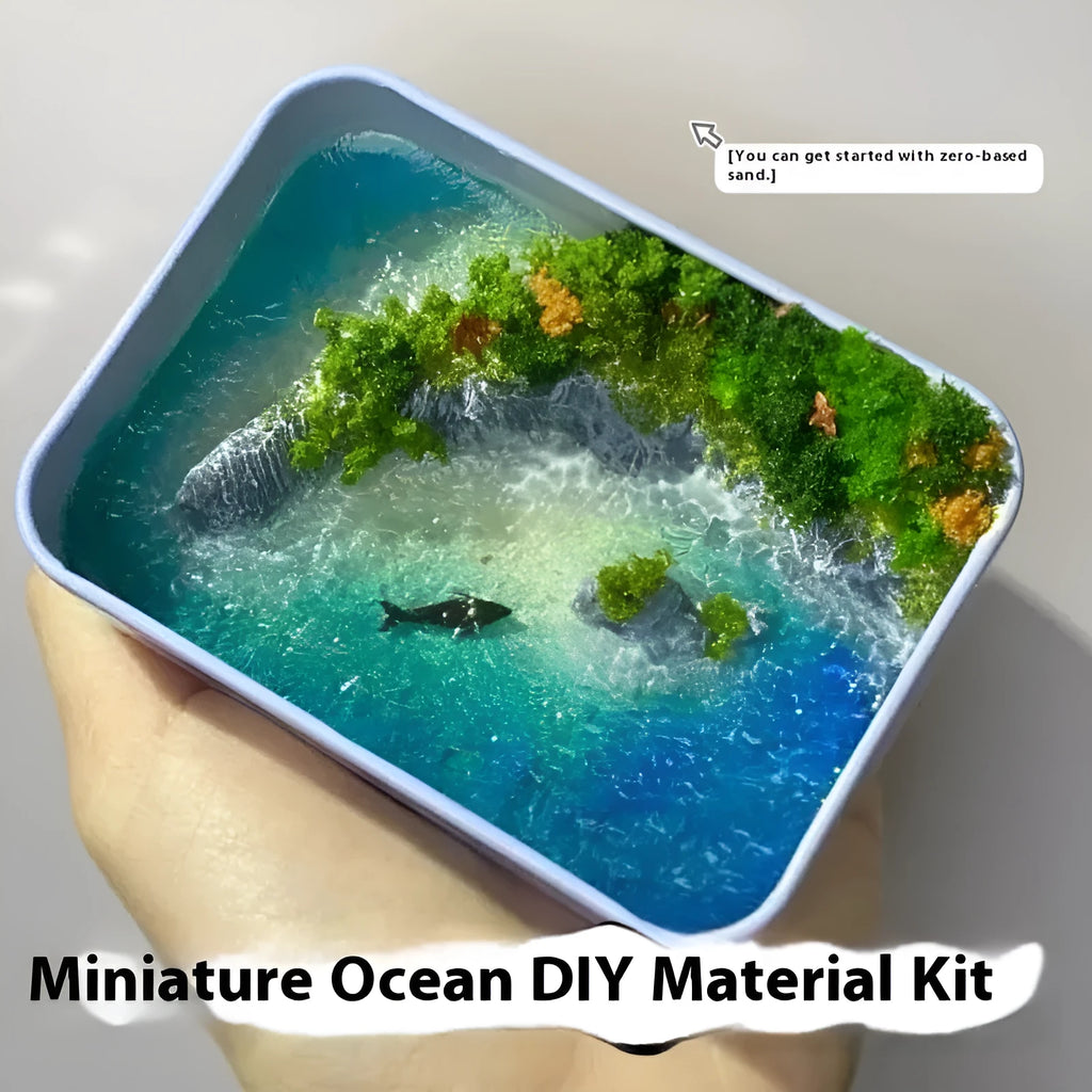 DIY bamboo marine landscape handmade model ornament with whale and island theme options