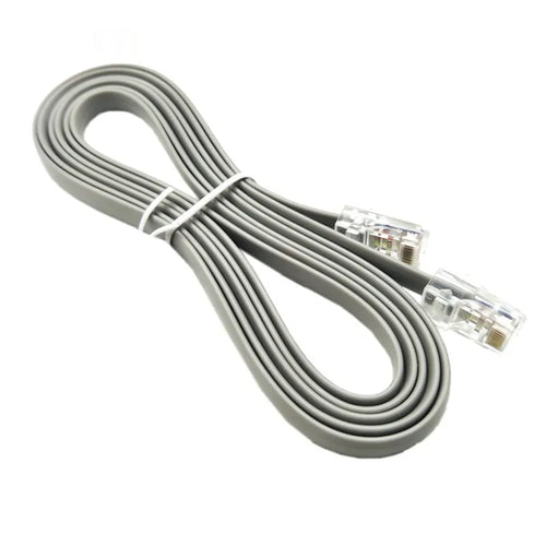 Silver grey CAT6 ethernet cable with RJ45 connectors, 2 metre length
