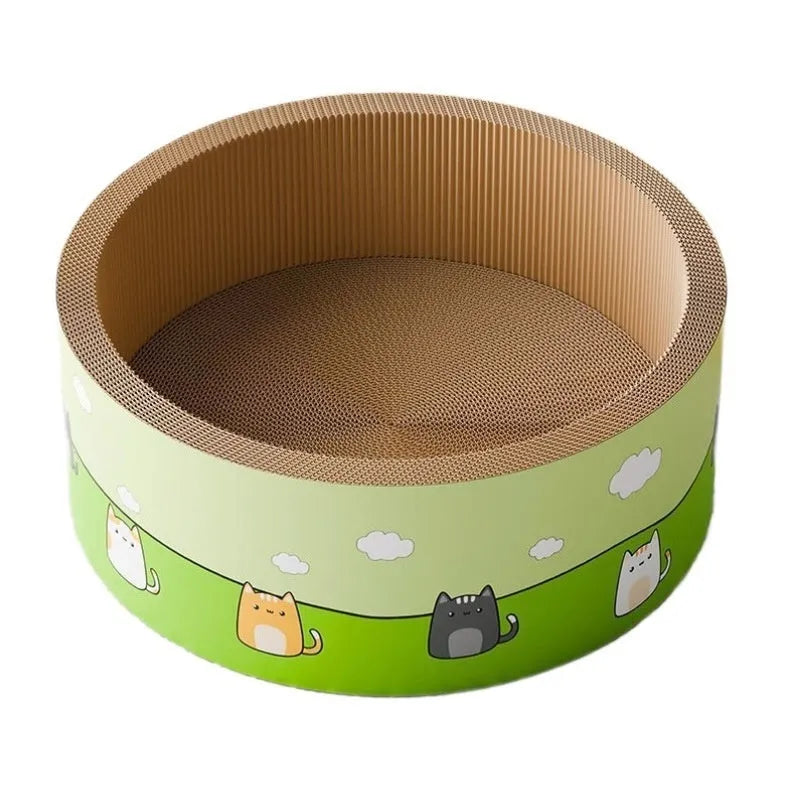 Round deep pit cat scratcher made of corrugated paper in 45cm or 50cm size for cats