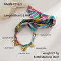 Women's stainless steel geometric pendant necklace and bracelet set with 18K gold plating on regular chain