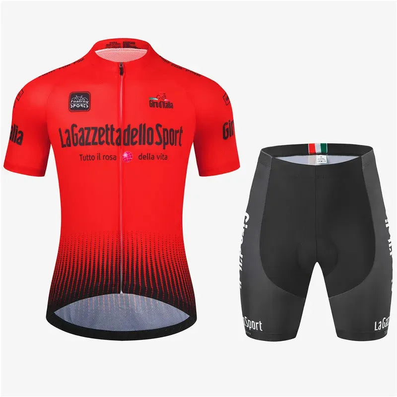 Patterned quick-drying polyester cycling short sleeve suit for men and women in summer colors