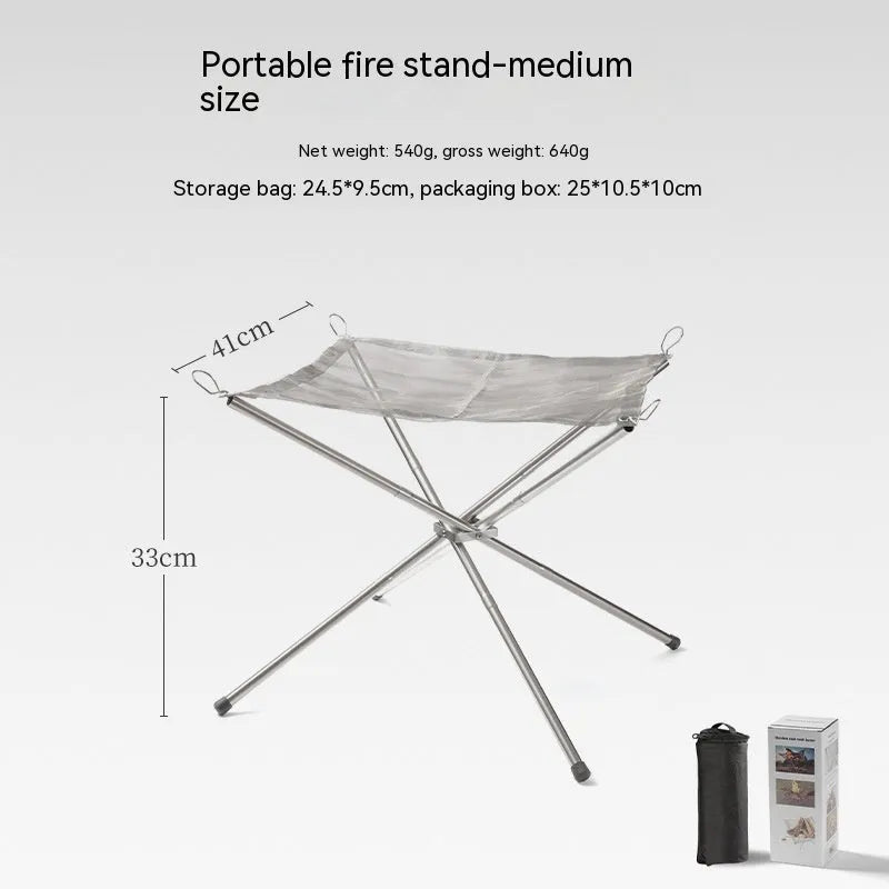 Silver stainless steel barbecue grill and net set for outdoor group cooking