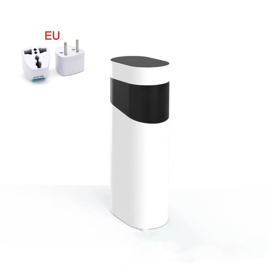 Black and green portable desktop instant water dispenser with digital display and small tank.