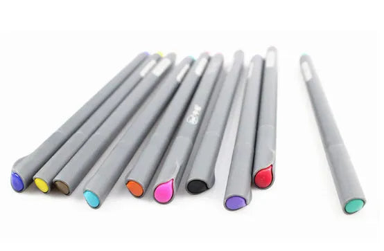 10 hook line pens with 0.38mm tips for technical drawing, 15.8cm length