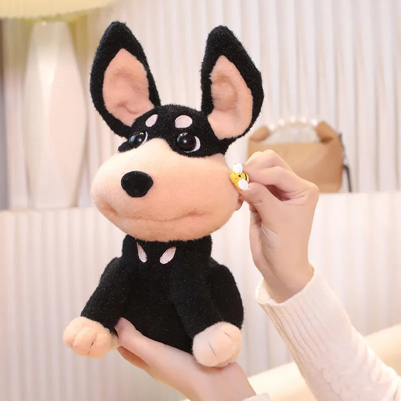 Electric puppy bee plush toy with wagging tail in bee dog head swing design, 25cm height