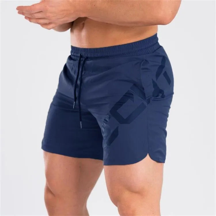 Men's elastic training shorts in quick-drying nylon blend fabric for summer sports