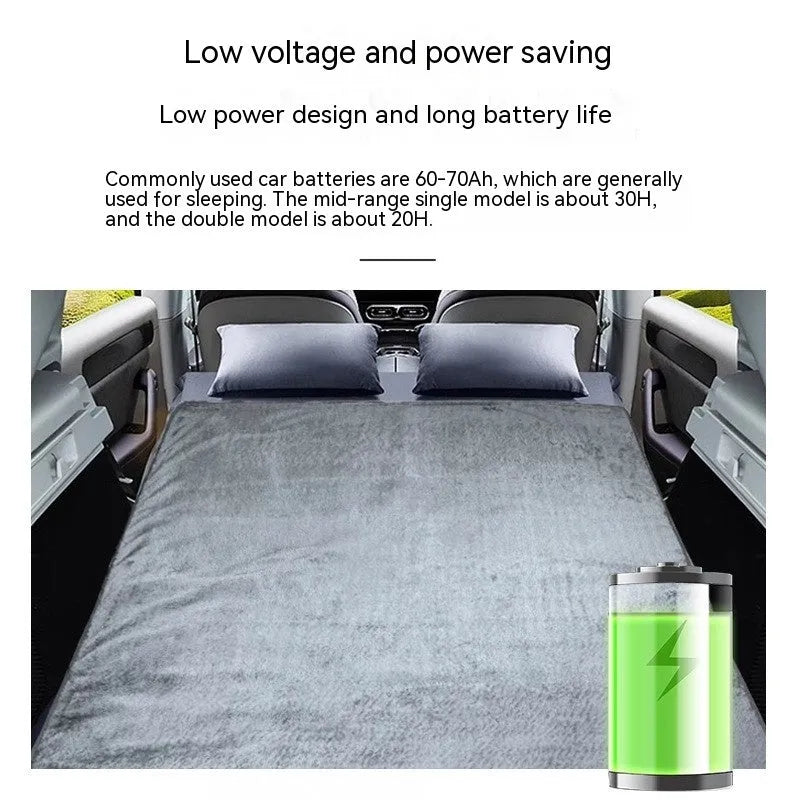 Grey 12V car electric blanket with cigarette lighter plug showing 9-speed temperature control