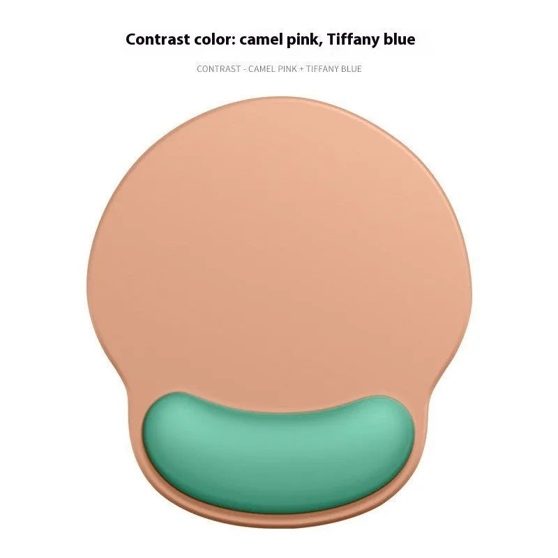Silicone mouse mat with wrist support pad in gradient blue-black colour pattern
