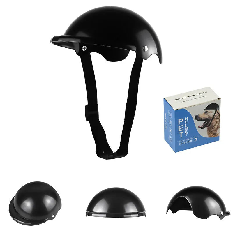 Small S size plastic pet helmet for motorbike safety in pink, black, yellow or green