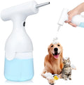 White electric foam soap dispenser with rechargeable battery for pet baths and household cleaning