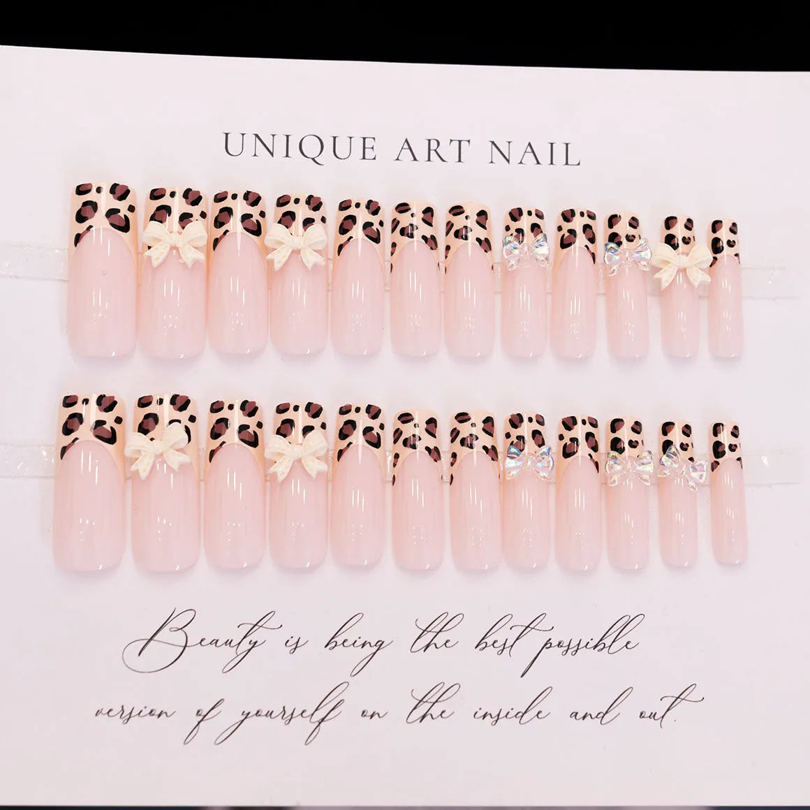 Leopard print butterfly nail art decoration pieces in plastic material with WM296 colour