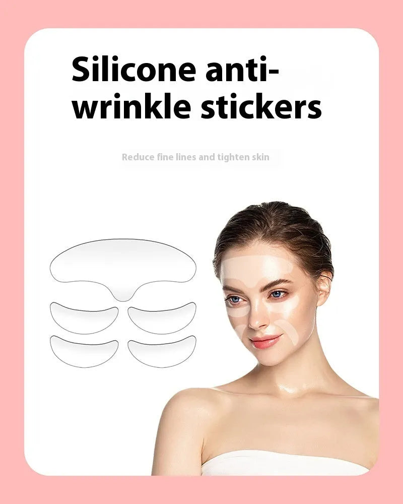 Five reusable silicone anti-wrinkle face patches for wrinkle removal and prevention