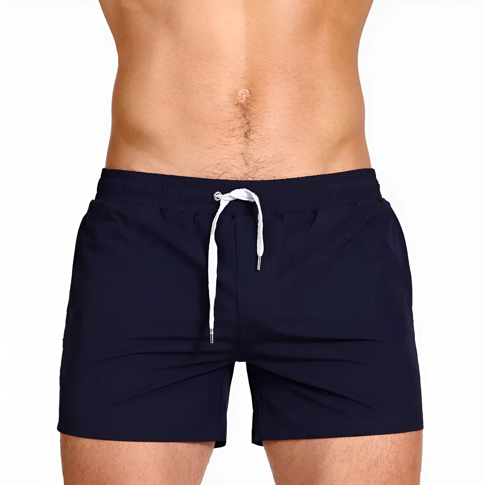 Mesh lining swimming sports shorts in polyester fabric available in six solid colours