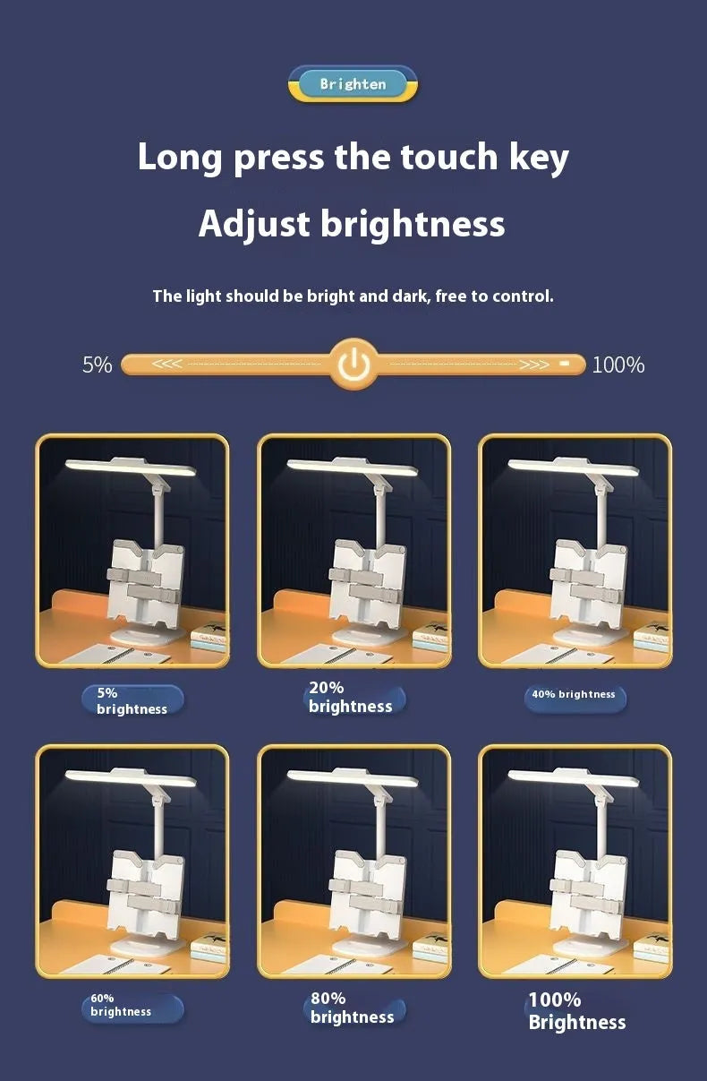 Multifunctional reading bookshelf table lamp with adjustable colour temperature settings and integrated storage