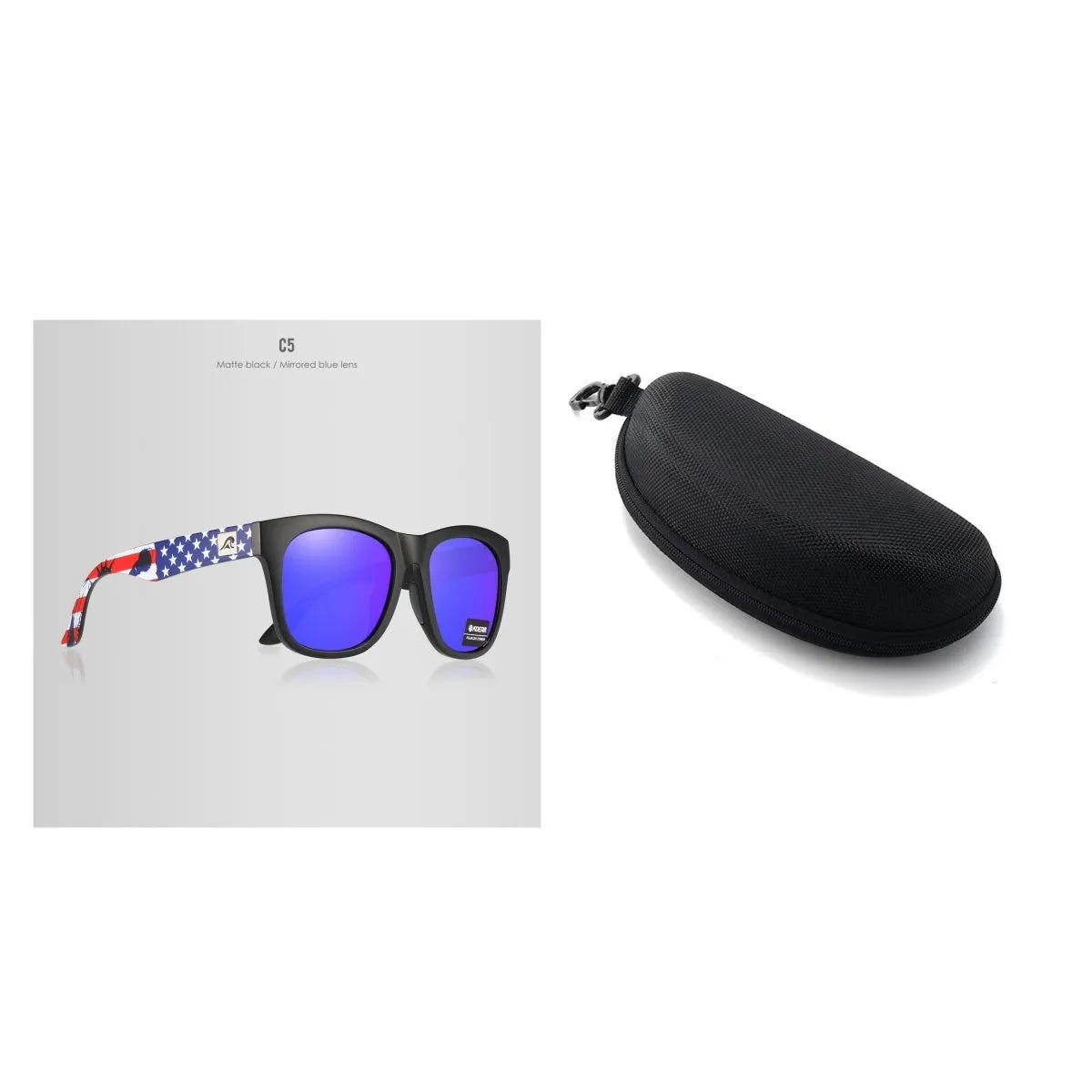 Thickened polarized sunglasses with TAC lenses and PC frame for outdoor UV protection.