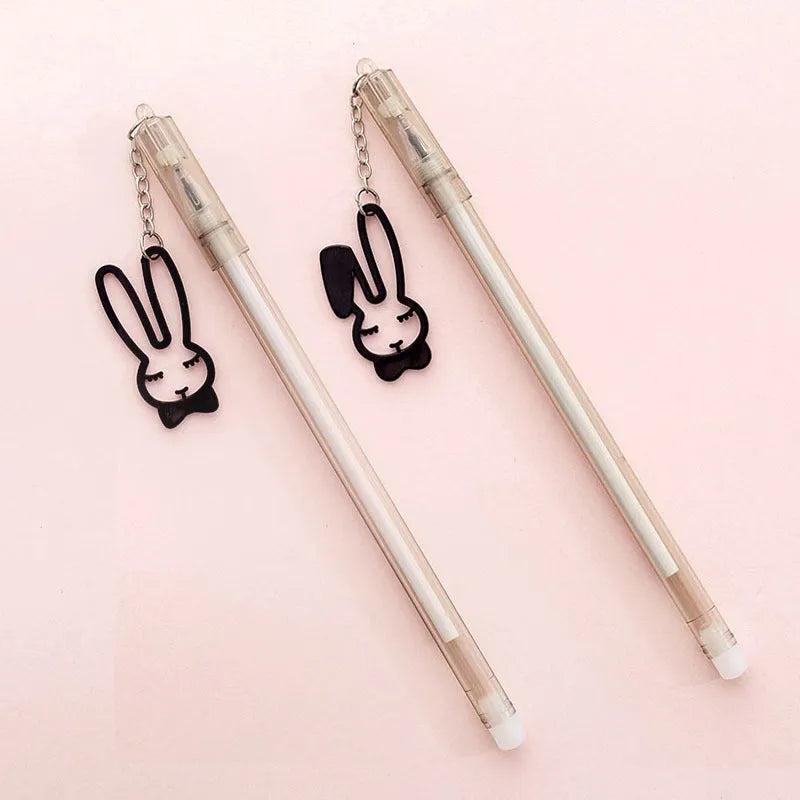 Paper crane rabbit pendant gel pen with 0.38mm tip measuring 17cm in black or white designs