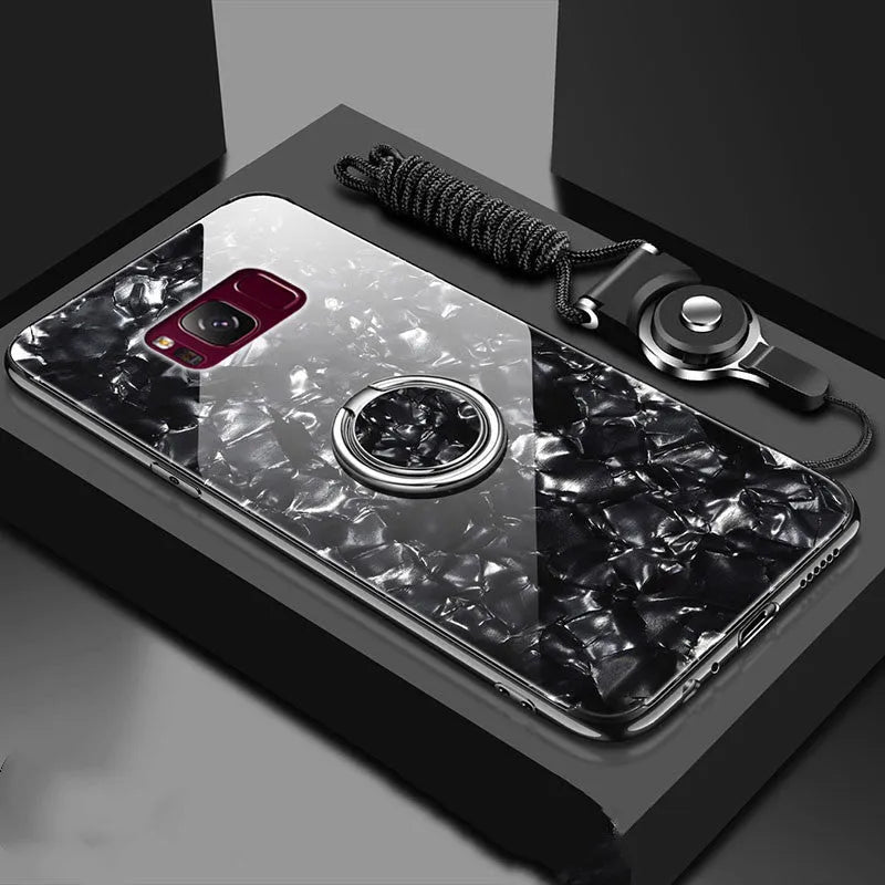 Tempered glass phone case for Samsung S8 and S9 in solid colours