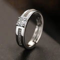 Fashion Simple Princess Love Couple Rings adjustable opening metal band heart-shaped geometric design