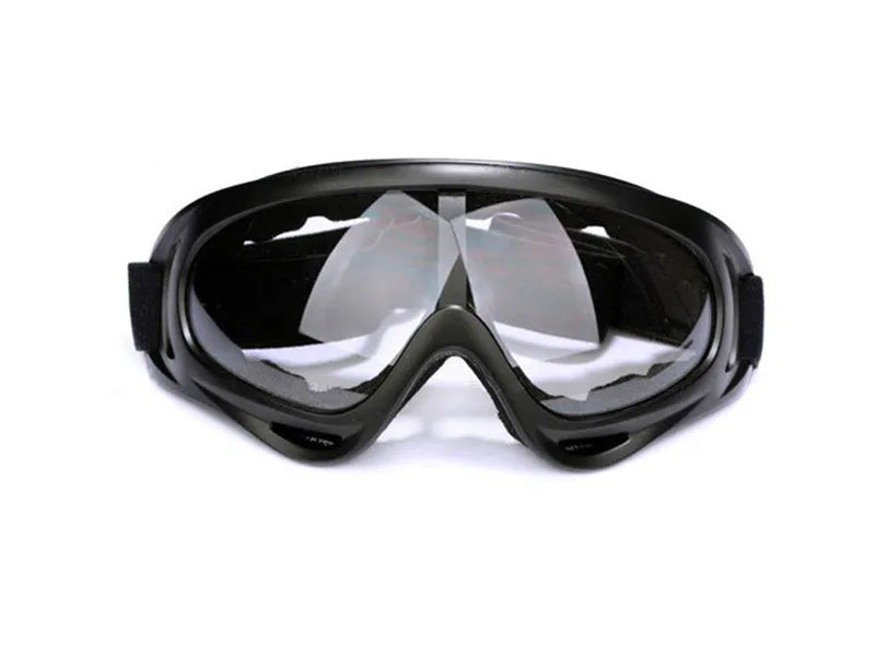 X400 motorcycle windshield sand goggles with PC lens and ventilation system in transparent colour