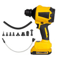 Yellow handheld cordless dust gun for office appliance and computer keyboard cleaning