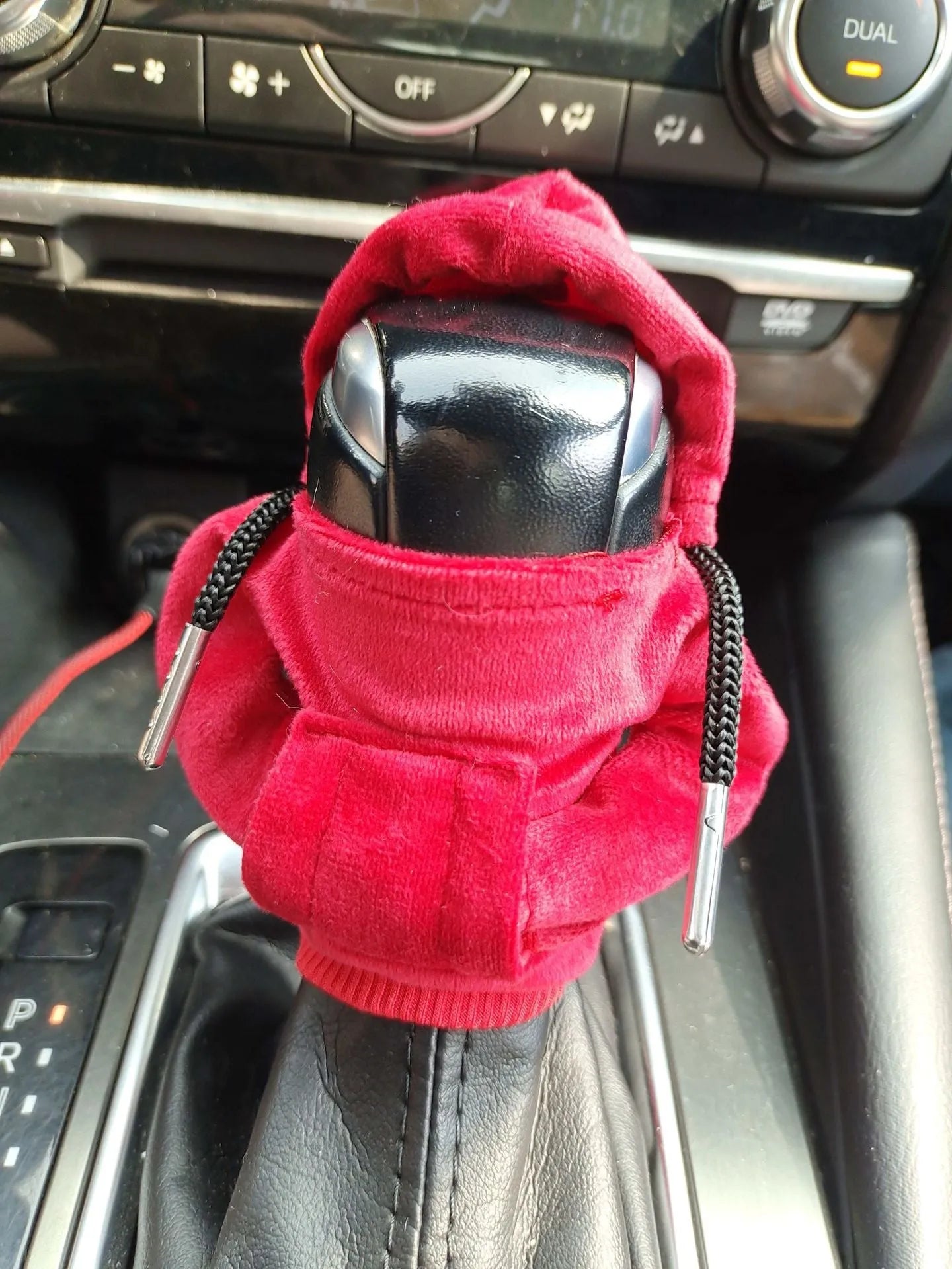 Cotton knitted gear lever decoration in multiple colours including red, black, white, orange, pink, peacock blue