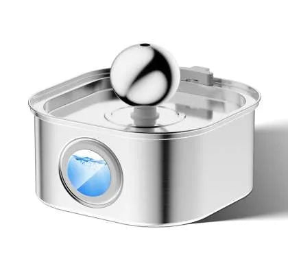 All stainless steel pet water dispenser round runway type large capacity for cats and dogs