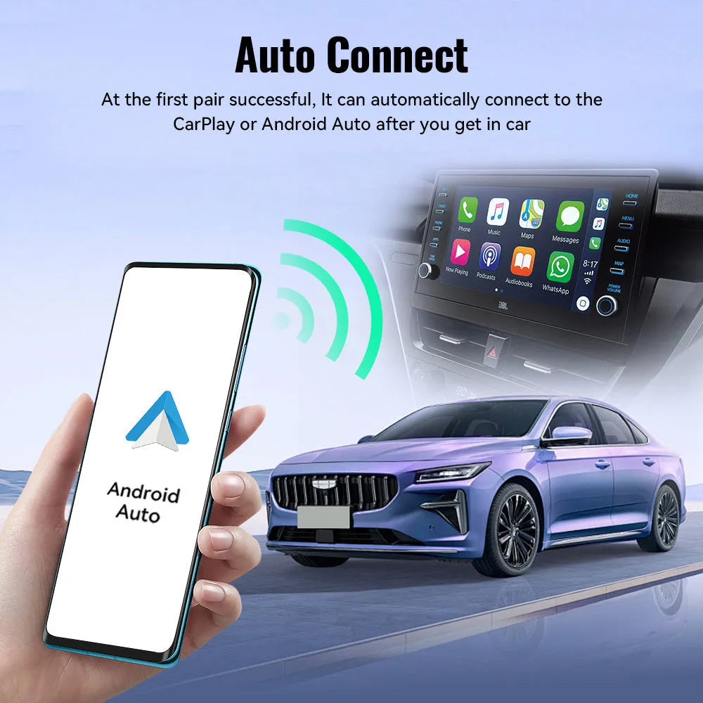 Black CarPlay USB interface adapter measuring 26x55x13mm for wireless Apple CarPlay connectivity