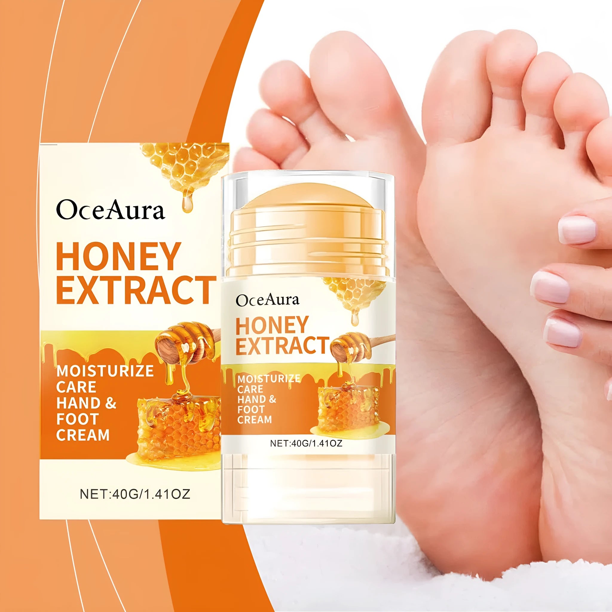 OCEAURA Honey Moisturising Care Stick 40g, nourishing moisturising cream stick for heels elbows and knees
